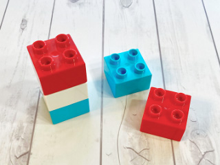 レゴブロックを使う場合は、ブロックの個数を少しずつ増やして重さを調べることができるよ。